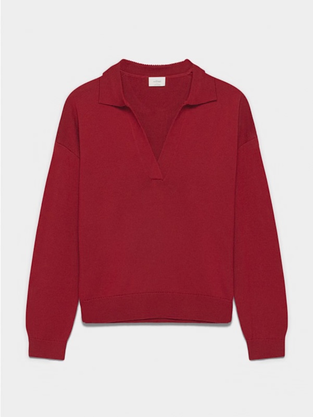 Aritzia Wilfred Clara Merino Wool Sweater — Dark Ruby Red, Size M